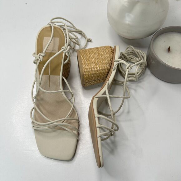 Dolce Vita Nika Strappy Block Heel Sandals Square Toe Cream Women’s US 10 NWOB - Picture 2 of 11